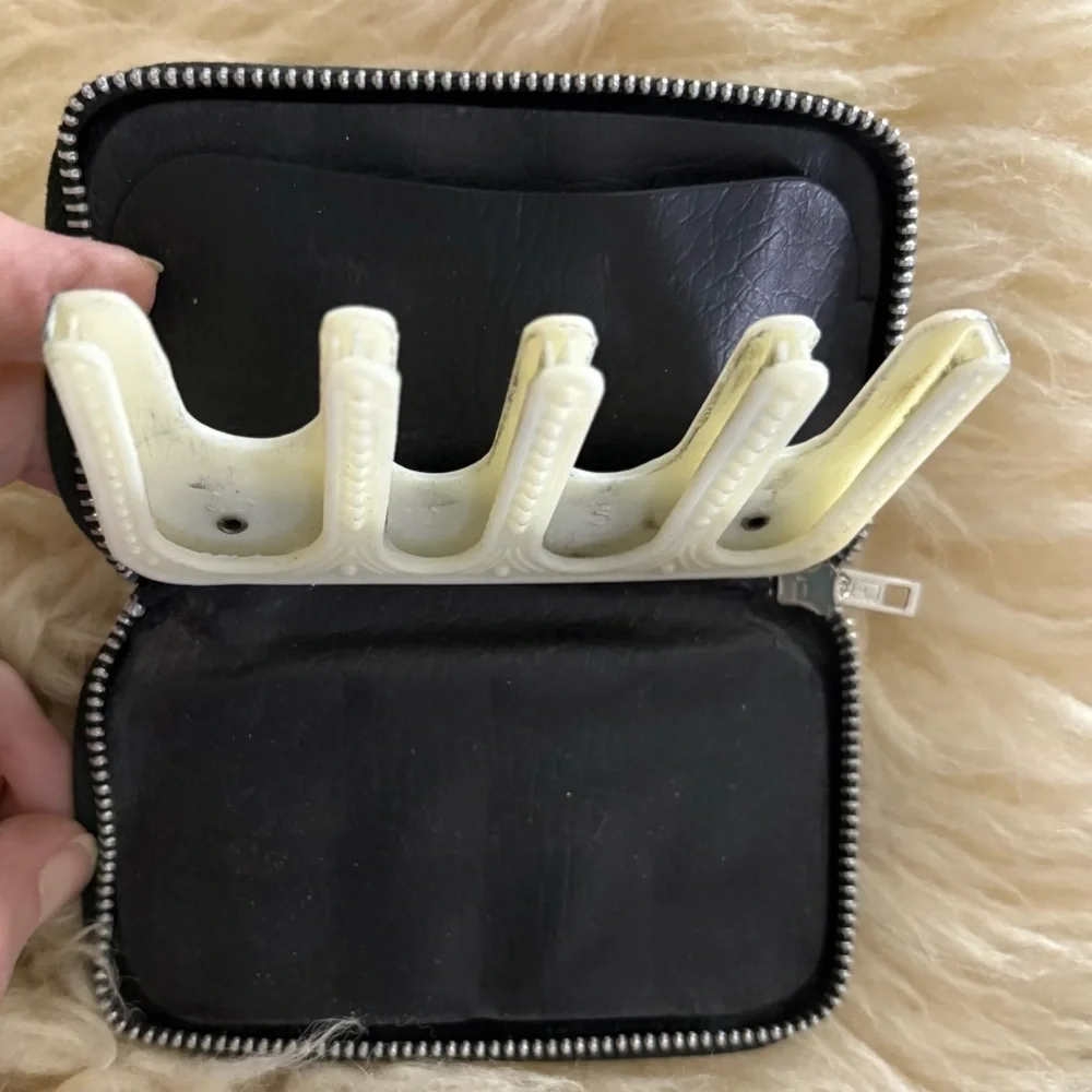 Vintage Black Leather Zip Around Card and Coin Wallet